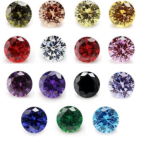 Oxyde de zirconium coloré : 15 pierres rondes pour création de bijoux