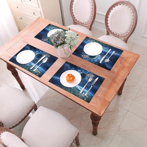 Sets de table en vinyle lavables antidérapants résistants chaleur - 7