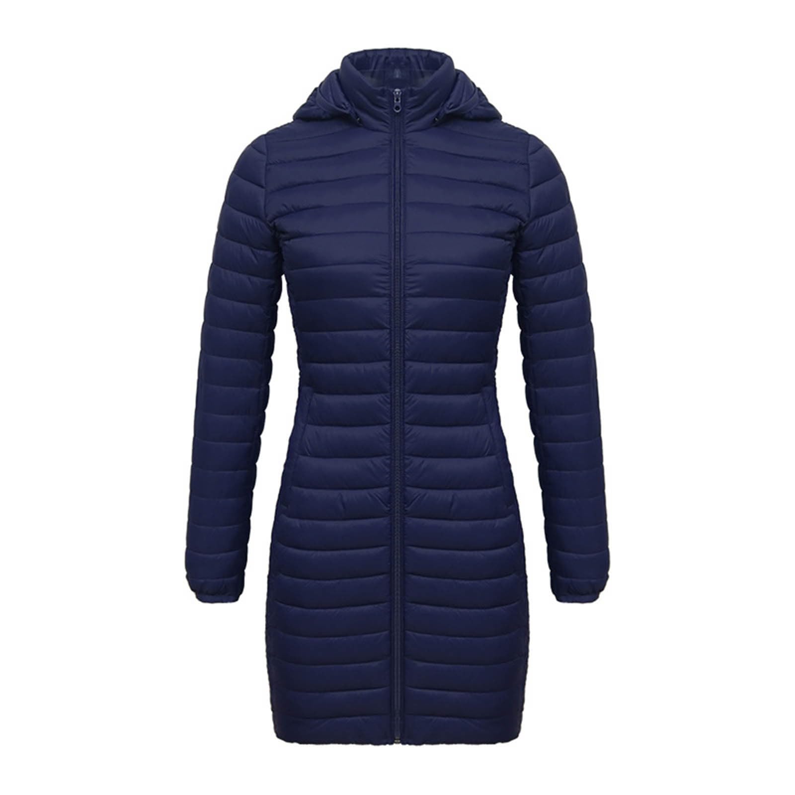 Genérico Chaquetas de invierno para mujer Termica Parka Jacket abrigo acolchado plegable ligera color sólido con bolsillos Chaqueta Entretiempo moderna días fríos