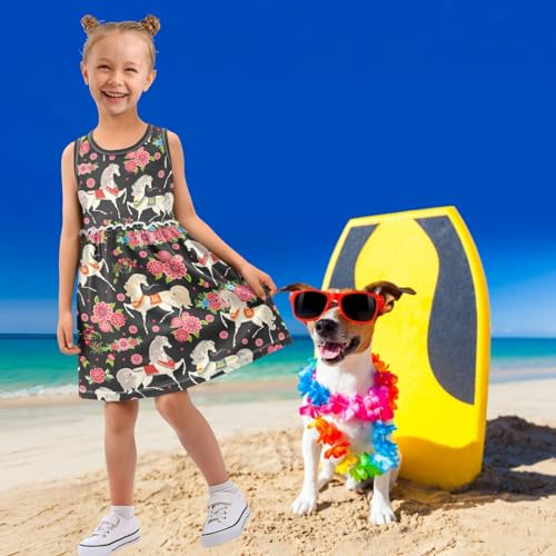 Toddler Girl Clothes Cotton Casual Cartoon Print Sleeveless Dress Girls Sundress 2-8 Years4