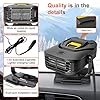 Tpsofy 2-in-1 12V 200W Car Heater Defroster,360° Rotating Portable Windshield Heater | Fast Frost/Fog Removal | Plug-in Design for All Vehicles - Black/Yellow #4