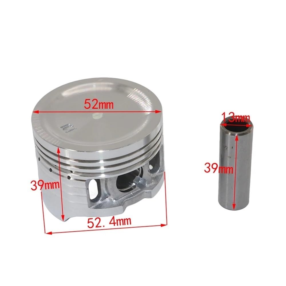 pist. Motocicletta YX125 Pistone da 52,4 mm, perno 13, set di guarnizioni for pistone, adatto for motore Yinxiang 125cc 153FMI, Apollo Small MX 125 YCF Bike .(Complete Kit)