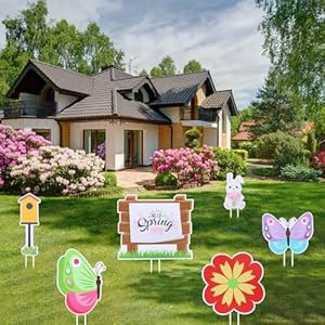 12 Pack Spring Yard Signs with Stakes Flower Butterfly Bunny Yard Signs Outdoor Spring Garden Decorations Lawn Floor Inserts for Easter Decor Planters Flower Beds Patios 12 Pack Spring Yard Signs with Stakes Flower Butterfly Bunny Yard Signs Outdoor Spring Garden Decorations Lawn Floor Inserts for Easter Decor Planters Flower Beds Patios