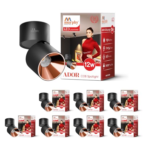 Image of Murphy Ador 12W LED Surface COB Spot Light Rose Gold Reflector | Natural White 4000K | 360 Rotatable & 90 Adjustable | Aluminium Body | BIS Approved | 2 Year Warranty |Pack of 8
