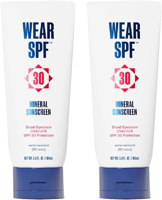 Wear SPF Mineral Sunscreen Lotion – Sweat & Water-Resistant SPF 30, 3-pack