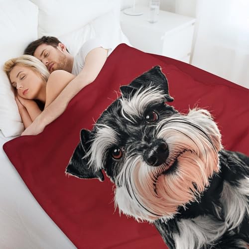 Couverture flanelle légère imprimé schnauzer plaid canapé - 7