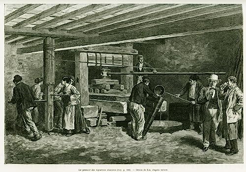 SERENDIPITP Image sur Toile Art Imprimé Image Art Mural en Toile le Pressoir des Vignerons Alsaciens par Frédéric Théodore Lix Impression Peinture Pour les Décorations pour la Maison 60x90cm