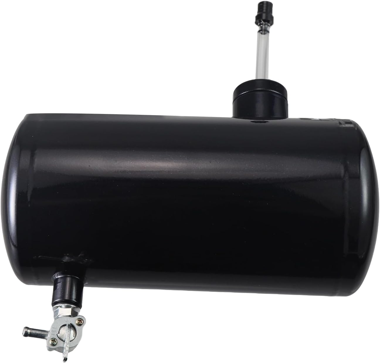 Upgraded 10x4.5" Aluminum alloy welding Gas Fuel Tank Cylinder(Premium Glossy Paint Finish Black) For Predator 212cc 196cc/6.5HP Go Kart and Gas Mini Bike,For Coleman CT200U BT200X CT200u-ex
