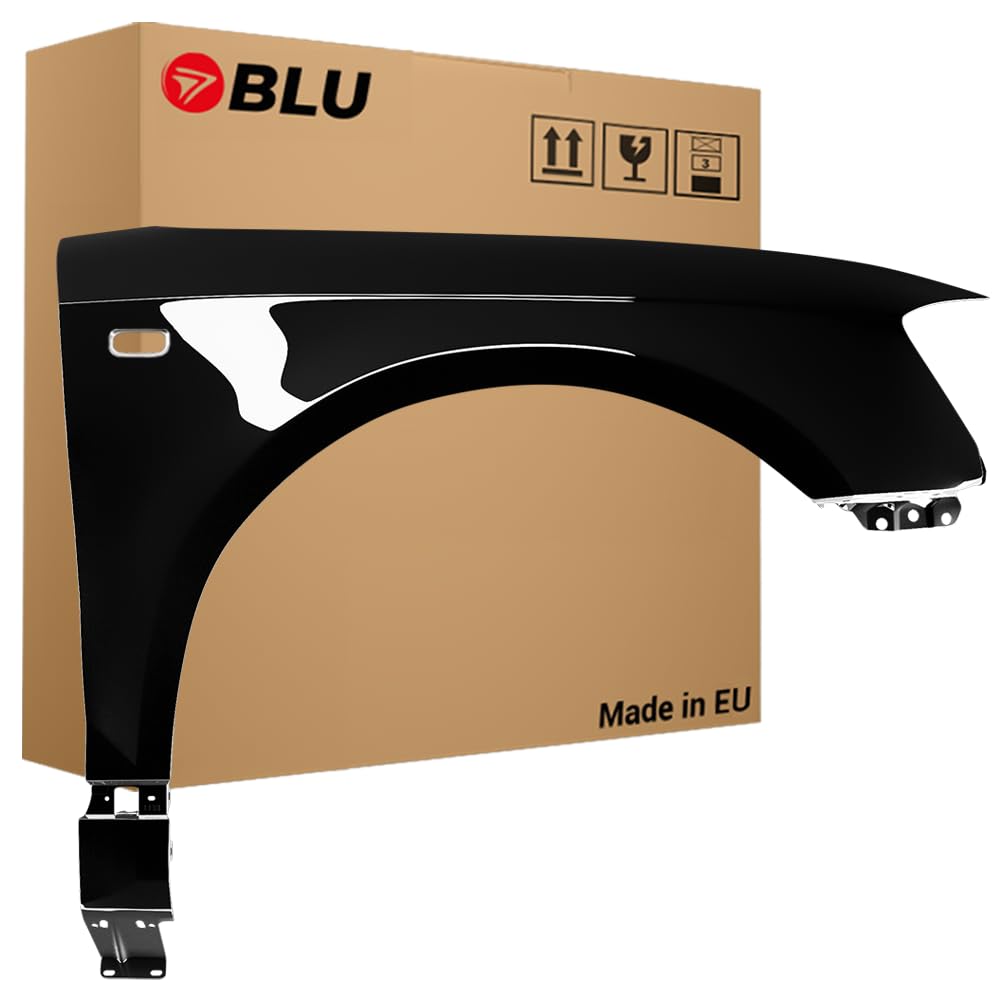 BLU Kotflügel Passend für Audi A3 8P II-generation LZ9Y Rechts Schwarz | 2003-2008 | Vorderseite Vorne | Lackiert | Einbaufertig