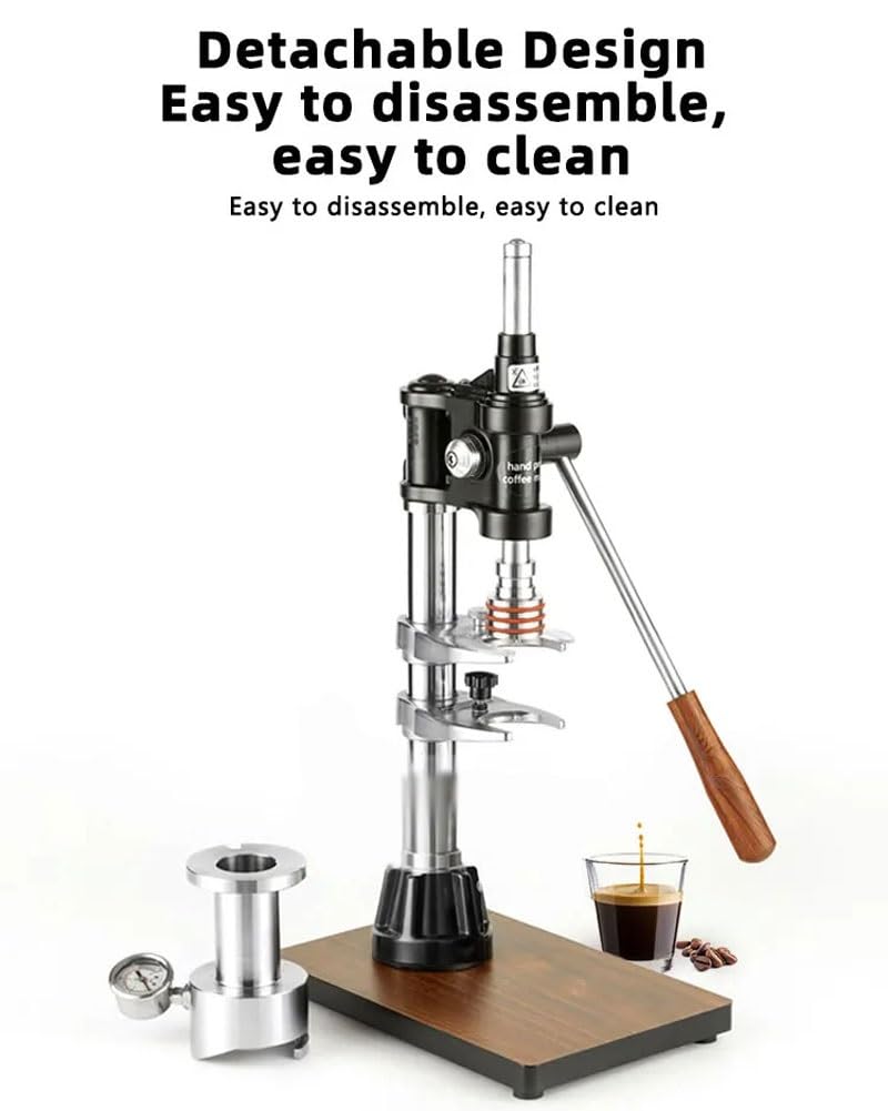 Macchina da caffè espresso manuale, macchina da caffè portatile pressata a mano, leva di pressione variabile per casa, caffè, facile da pulire, uso commerciale