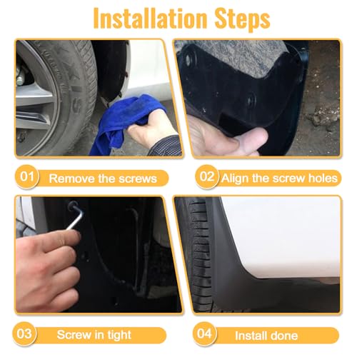 Image of Mud Flaps for 2024 2025 Hyundai Santa fe Splash Guards Accessories Heavy Duty Front and Rear Mudguards Fender Flaps for Hyundai Santa fe 2024 2025 Exterior Accessories No Need to Drill Holes 4PCS Set