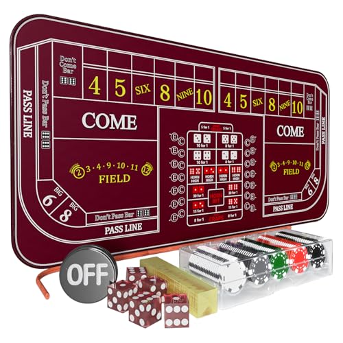 Craps Mat 70" x 35" Craps Table Top Set Craps Table Mat Craps Tab...