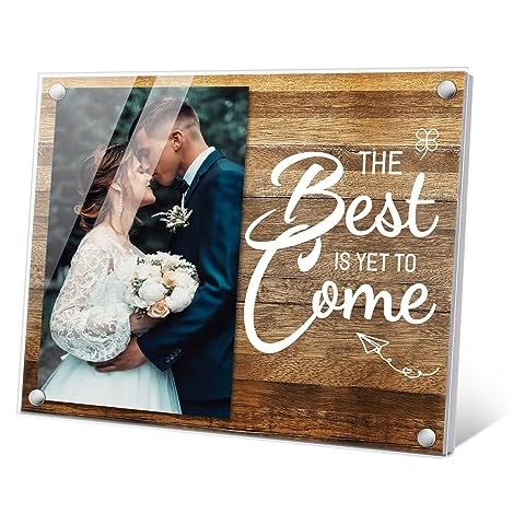 WOODme The Best is Yet to Come 4x6 Picture Frame MDF Wood and Acrylic Photo Frame for Newlyweds, Graduates, Career Professionals, Entrepreneurs, and Patients - Ideal Gifts Cover