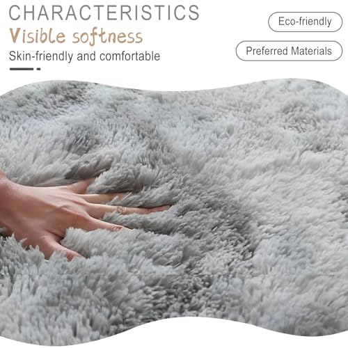 Qixuer WC Vorleger Set 4-teilig mit Ausschnitt, rutschfeste Badezimmermatte 40x60+40x50+40x40+40x80cm, waschbare Badteppiche aus Polyester in Hellgrau – Bild 5