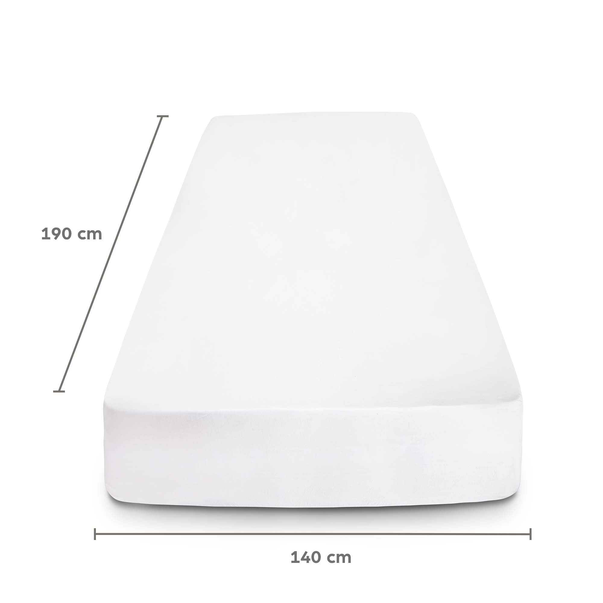 Flowen Lenzuola con Angoli 140x190 cm Bianco in Microfibra per Letto a Una Piazza e Mezza con Materasso Fino a 30cm Tessuto Anti-Acaro e Ipoallergenico di Alta qualità Morbido e Lavabile in Lavatrice