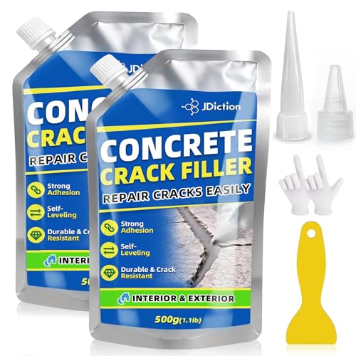 Concrete Crack Filler, 2.2lb(1kg) High Elasticity Self-Leveling Cement Crack Filler