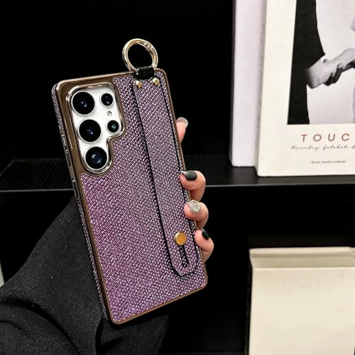 Coque paillettes Samsung S23+ anti-chute avec cordon dragonne intégré