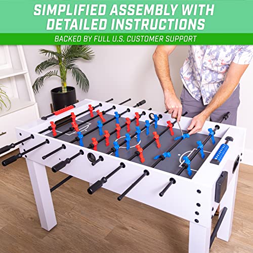 Gosports 48 Inch Game Room Size Foosball Table - White Finish - Includes 4 Balls And 2 Cup Holders #TOP5