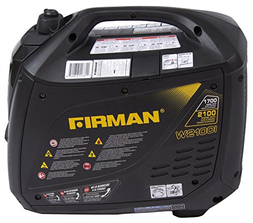 Firman W01781 2100/1700 Watt Recoil Start Gas Portable Generator cETL and CARB Certified, Black