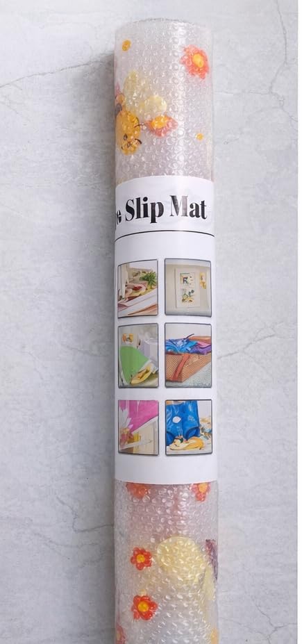 Transparent Printed Drawer & Shelf Liner Roll 45x300 Cm | Waterproof, Anti-Slip Multipurpose Mat for Kitchen Cabinets, Refrigerator, Wardrobe & Table | Oil-Proof PVC Non-Adhesive Sheet 1