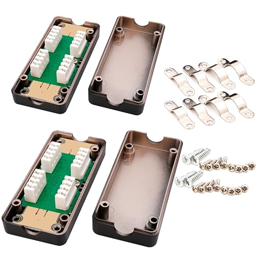 BIGtec CAT.7 LSA Verbinder 2 Stück Connection Box für Verlegekabel Netzwerkkabel Verbindungsmodul Verbindungsstück für Kabel CAT.5 CAT.6 CAT.7 geschirmtes Gehäuse Installationskabel