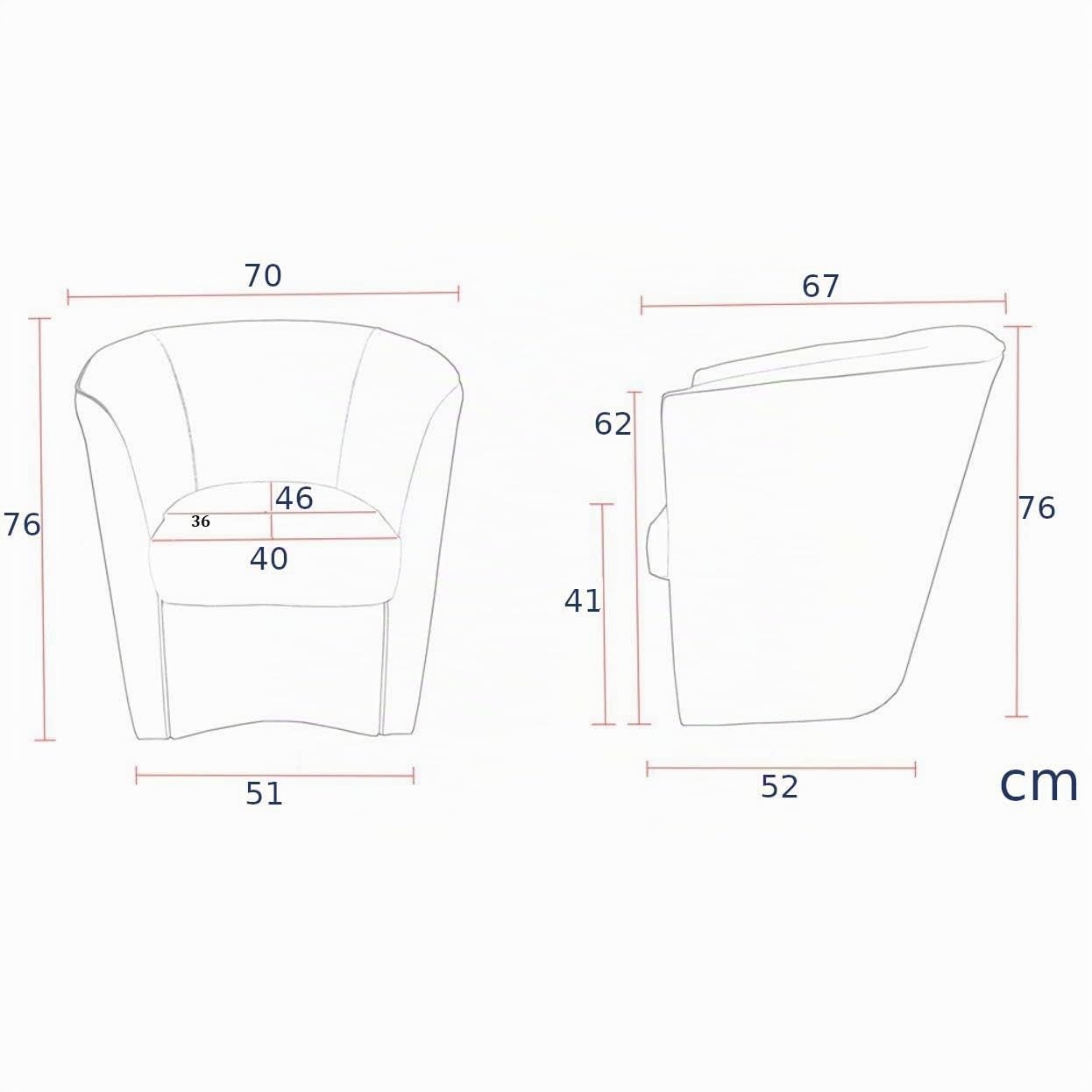 LIBEROSHOPPING.eu - LA TUA CASA IN UN CLIK Fauteuil de Chambre en Cuir écologique Valentina rembourré de Haute qualité (Blanc)