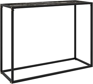 vidaXL Tavolo Consolle Nero 100x35x75 cm in Vetro Temperato
