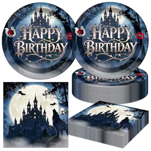 40Pcs Saga of Twilight Birthday Party Plates and Napkins for 20 Guests Tableware Saga of Twilight Supplies for Movie Themed Kids Boys Girs Birthday Party Decorations by LANHYER - Used condition - US$8.23