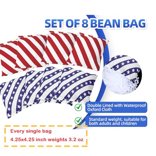 NZQXJXZ Portable Cornhole Board Set with 8 Bean Bags - 3x2 Ft Corn Hole Toss Game for Indoor and Outdoor Parties, Ideal for Kids, Adults, Beach, Yard and Camping - Image 4