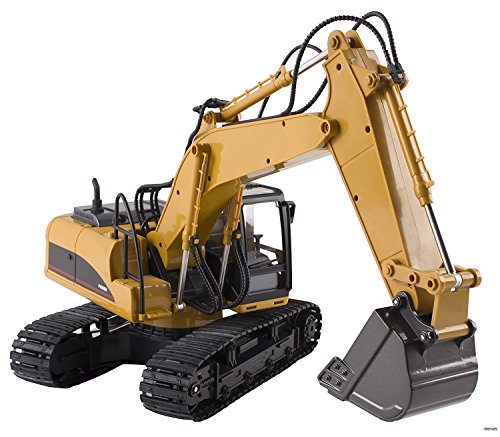 Memtes 15 Channel Full Functional Remote Control Excavator Tractor Construction Toy, Metal Shovel, with Lights and Sounds - Thumbnail 4