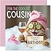 Stuff4 Funny Cousin Birthday Card - Relaxing Bath Cat - Cheeky Happy Birthday Card for Cousin from Family Relative, 5.7 Inch Joke Humor Bday Greeting Cards