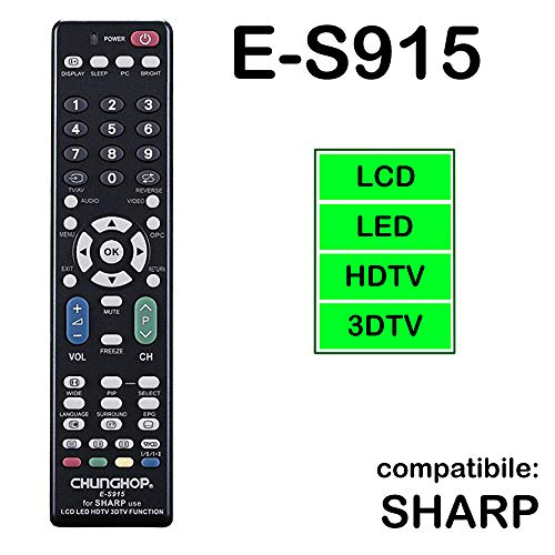 CHUNGHOP Telecomando Universale Compatibile Sharp Sostituzione Telecomando TV LCD LED HDTV 3DTV Plug And Play - Modello E-S915