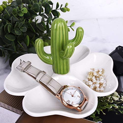 AUTOARK Cactus Ring Holder Four-Leaf Clover Jewelry Tray,Home Decor Accent,Wedding Birthday, AJ-802