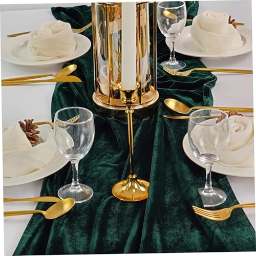 Chemin de table de luxe en velours nappe romantique pour réception de mariage - 4