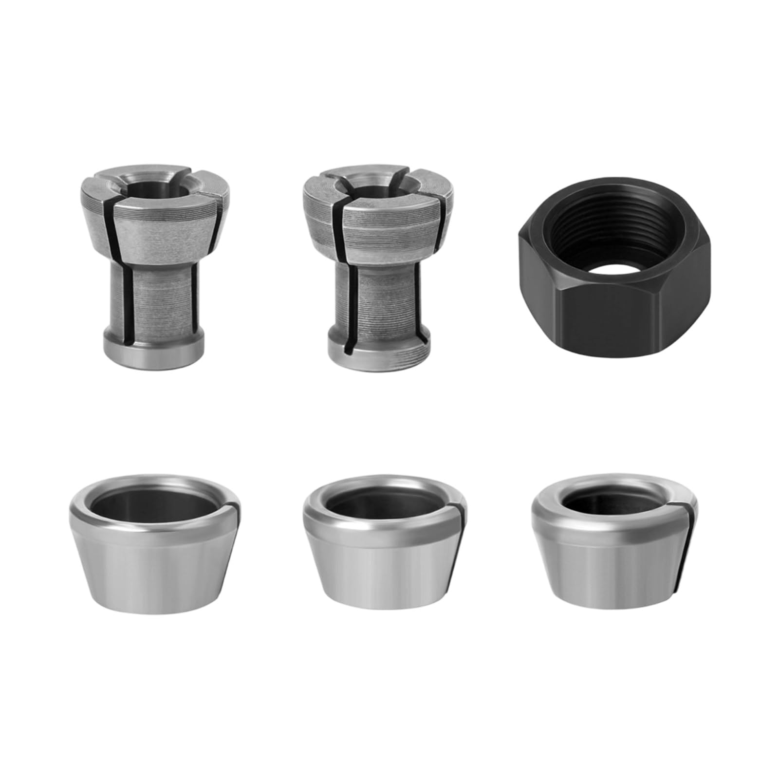 Buxuaaaa 6Pcs Comprehensive Trimmer Chucks For Various Power Tool Including Routers And Engravers For Efficient Multiple Task Operations Professional Woodworking Tool