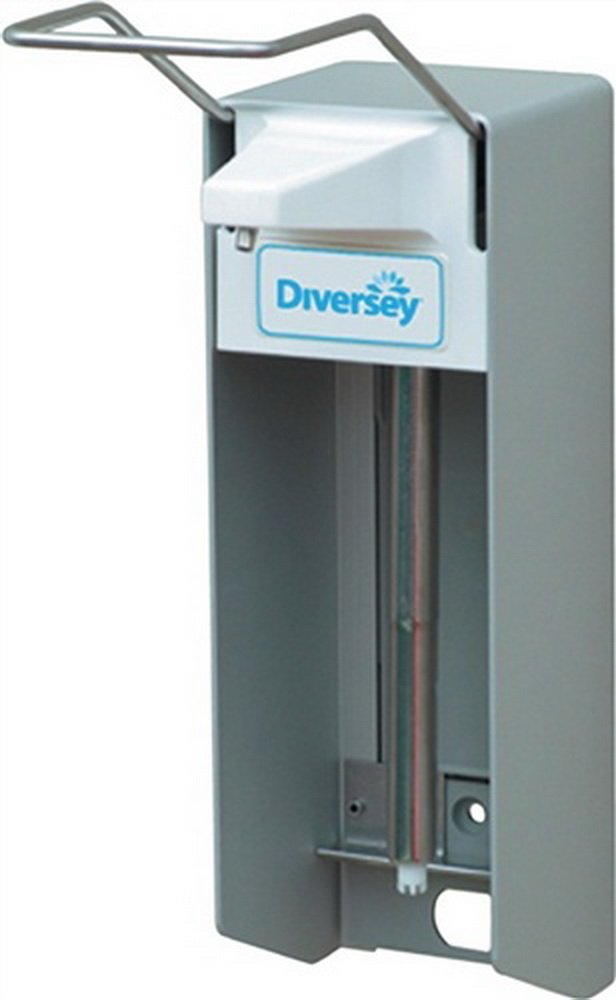 MAN Sæbedispenser 1l a.aluminium. m.Armgreb H.282xB.94xT,87 mm f.1l flasker