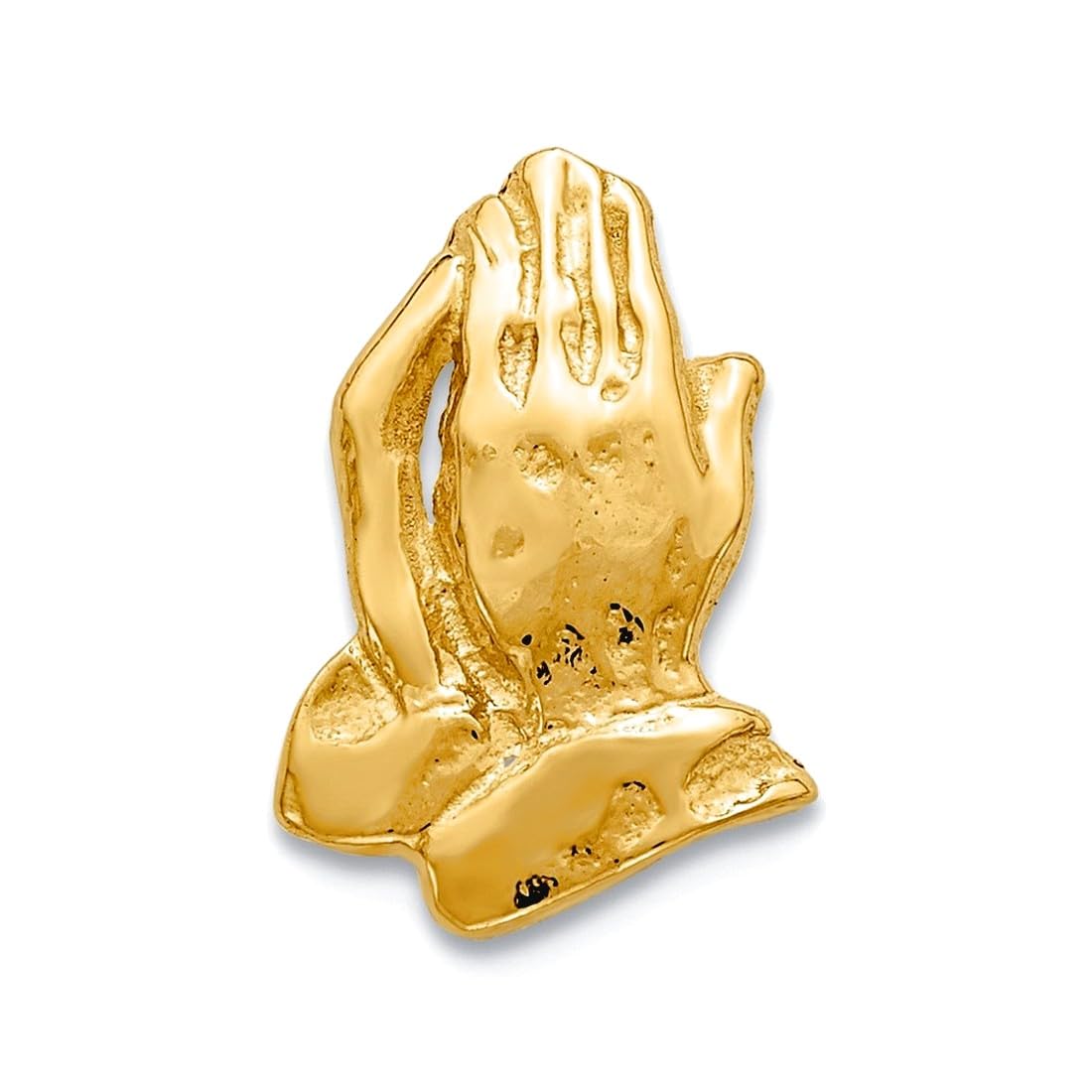 Krawattennadel für Herren, 14 Karat Gelbgold, massiv, poliert, betende Hände, 16,8 x 19,2 mm