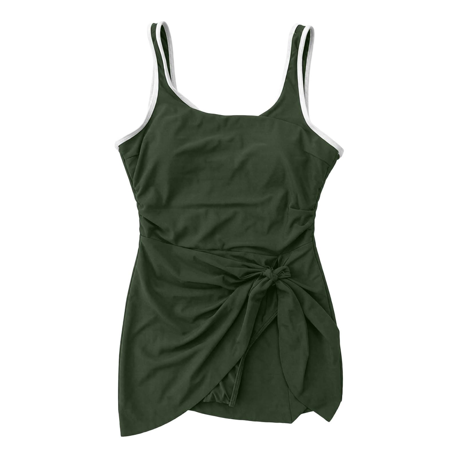 Elegante Vestido de baño para la Playa, Traje de baño con Control para Confianza para Mujeres, Falda incorporada, Estampado