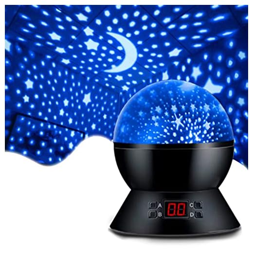 MOKOQI Star Projector Night Lights for Kids With Timer, Gifts for 1 - 14 Year Old Girl and Boy, Room Lights for Kids Glow in The Dark Stars and Moon can Make Child Sleep Peacefully and Best Gift-Black