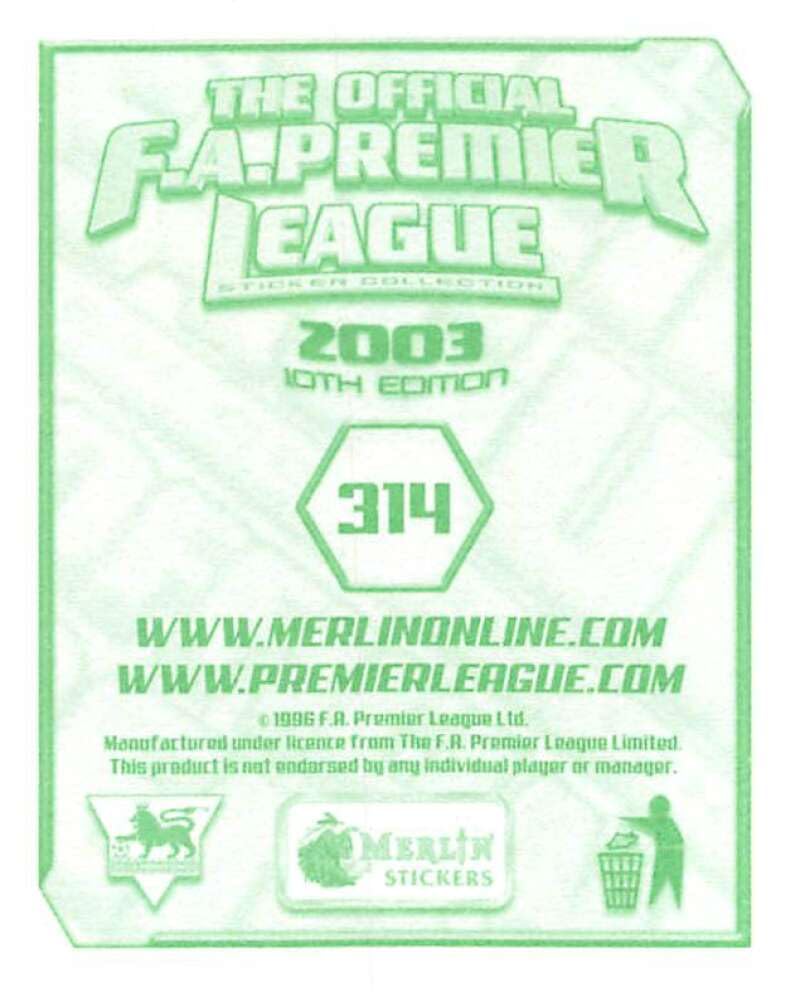 Amazon.com: 2003 Merlin F.A. Premier League #314 Igor Biscan