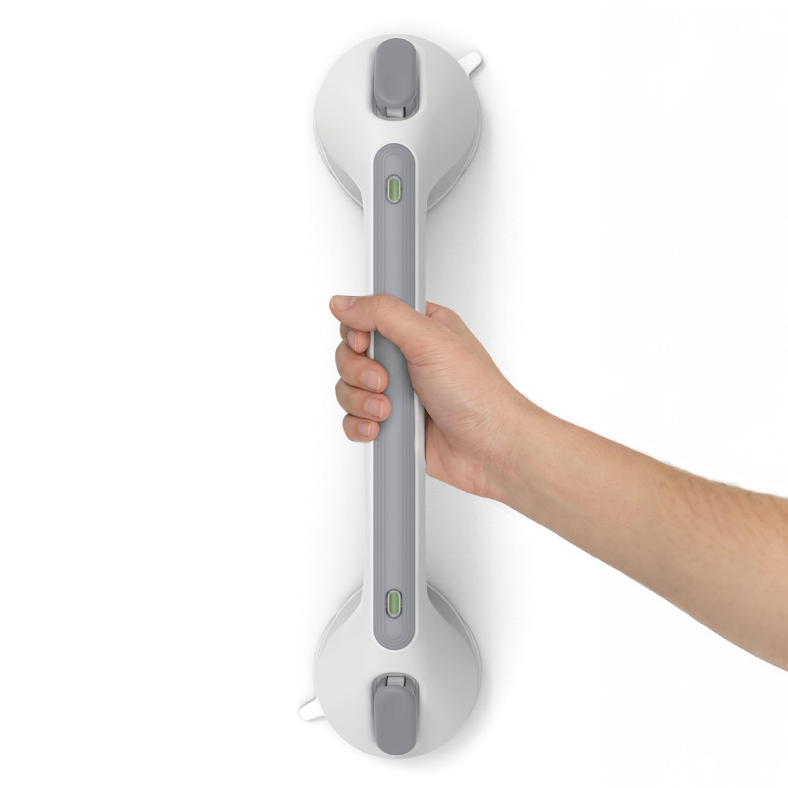 LORESJOY Suction Bathroom Grab Rails, Suction Shower Handle with Indicator, MAX Hold 110 KG, No Drilling with Strong Hold Suction Cup for Elderly, Handicap, Seniors for Wall Handle