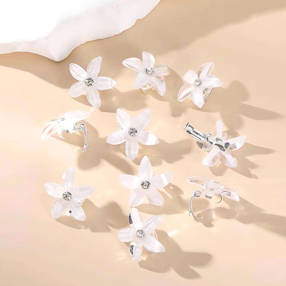 LuLiyLdJ Confezione da 10 Mini Fermagli per Capelli a Fiore per Donne e Ragazze - Accessori per Festa, Matrimonio e Compleanno