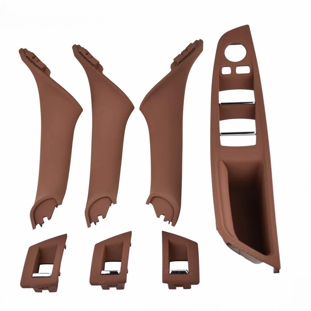 MLIOJU Car Inner Door Handle 7PCS RHD Car Interior Door Handle Inner Door Panel Pull Cover for 5 Serie for F10 F11 520 525 Car Accessories