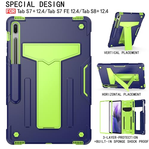 Coque robuste Samsung Galaxy Tab S7 Plus antichoc avec angles renforcés bleu - 2
