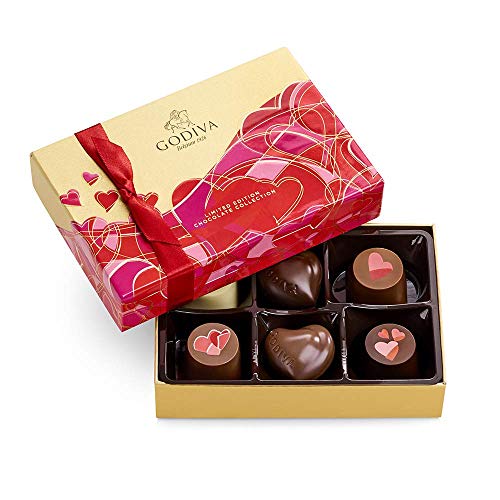 Godiva Chocolatier Limited-Edition Valentines Assorted Chocolate Gift Box, 6-Ct.