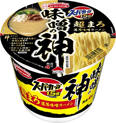 エースコック スーパーカップ 1.5倍 味噌の神 超まろ濃厚味噌ラーメン 155g ×12個