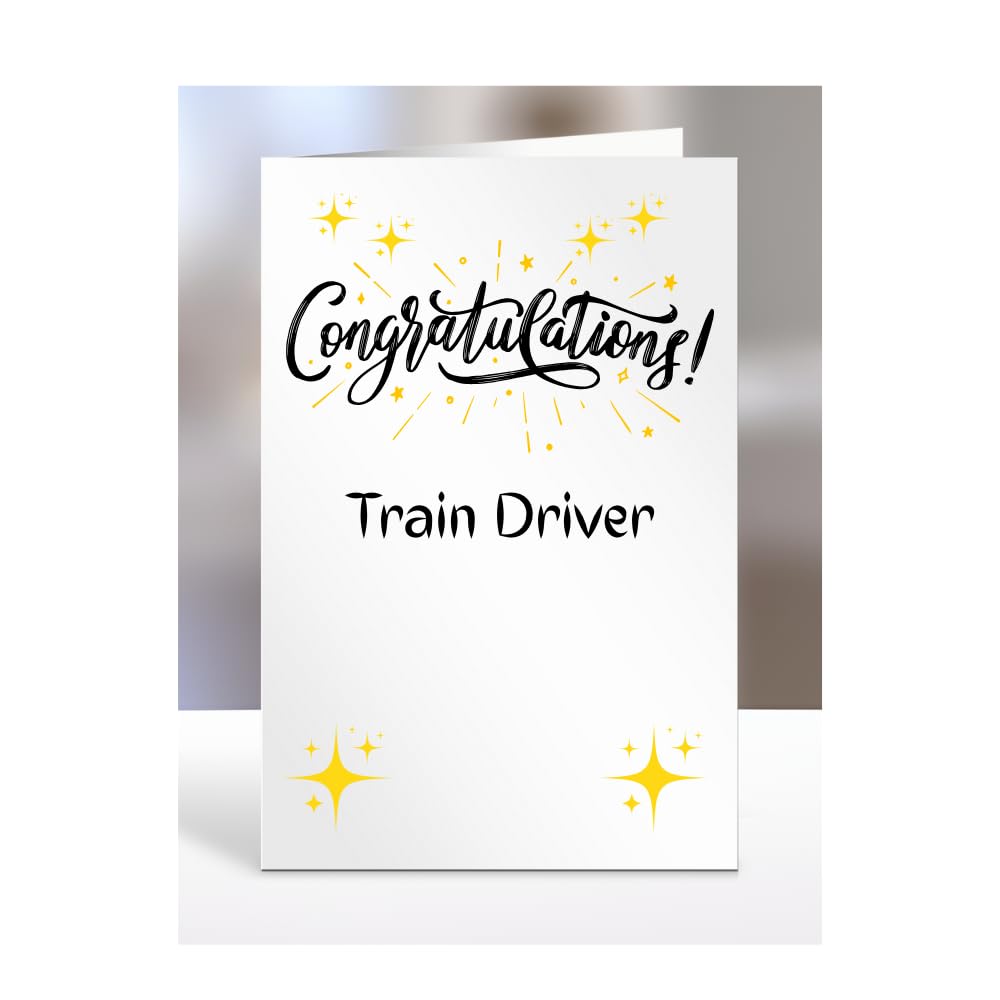 Congratulations Train Driver card, gifts for men, women, colleagues, boss, manager, son, daughter, grandson, presents for christmas, A5-243c_242