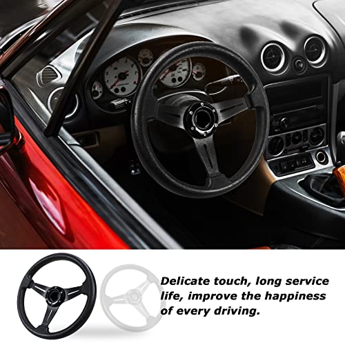 MOTAFAR Universal Racing Steering Wheel, Gaming Steering Wheel 13.6" 6 Bolts Grip Vinyl Leather with Horn Button for Race/Rally/Motorsport/Car Sim Driving(Black) - Image 6