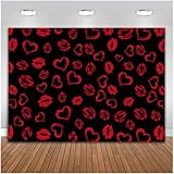 TOAOFY 7x5FT Red Lip Backdrop Kisses and Red Hearts Background Valentine's Day Background Photo Booth Backdrops Girls for Party Photo Booth Banner Props TAYBDJ940