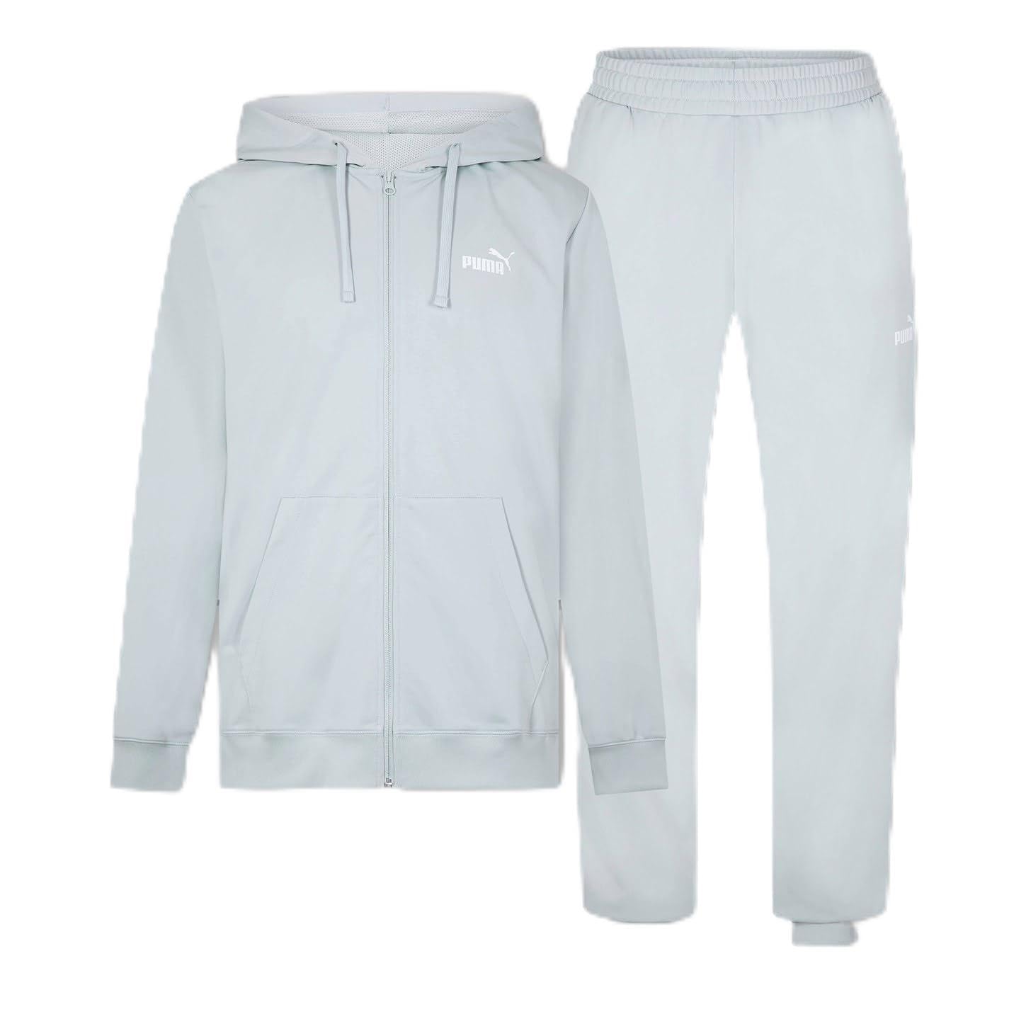 Puma Mens Poly Tracksuit Light Grey M